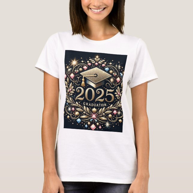 T-shirt Élégant Diplômé 2025 Style 3 (Devant)