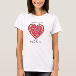 T-shirt Elégant Editibale Simple Coeur Design