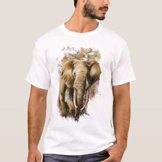 T-shirt Élégant éléphant royal aquarelle