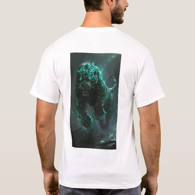 T-Shirt élégant et graphique en tigre vert (Dos)