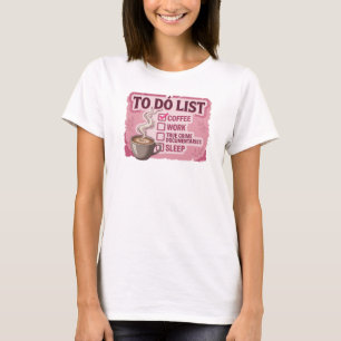 T-shirt Élégant et stylé rose CAFÉ TRAVAIL CRIME VÉRITABLE