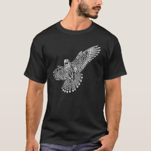 T-shirt Élégant Faucon Vintage Volant En Vol