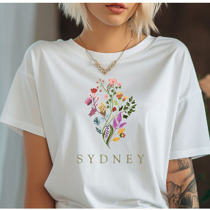T-shirt Élégant Fleur sauvage floral Boho