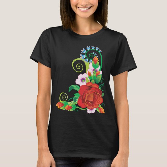 T-shirt  “Elegant Floral Flourish” (Devant)