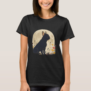T-shirt Élégant Frenchie Jardin Clair de Lune Silhouette