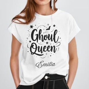 T-shirt Elegant Ghoul Nom de la reine Halloween Calligraph