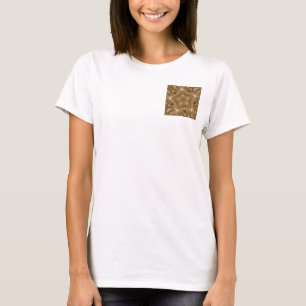 T-shirt Elégant Gold Brown Kaleidoscope Star Design