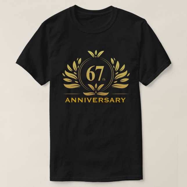 T-shirt Elegant Gold Laurel Wreath Custom Anniversary Cele (Design devant)