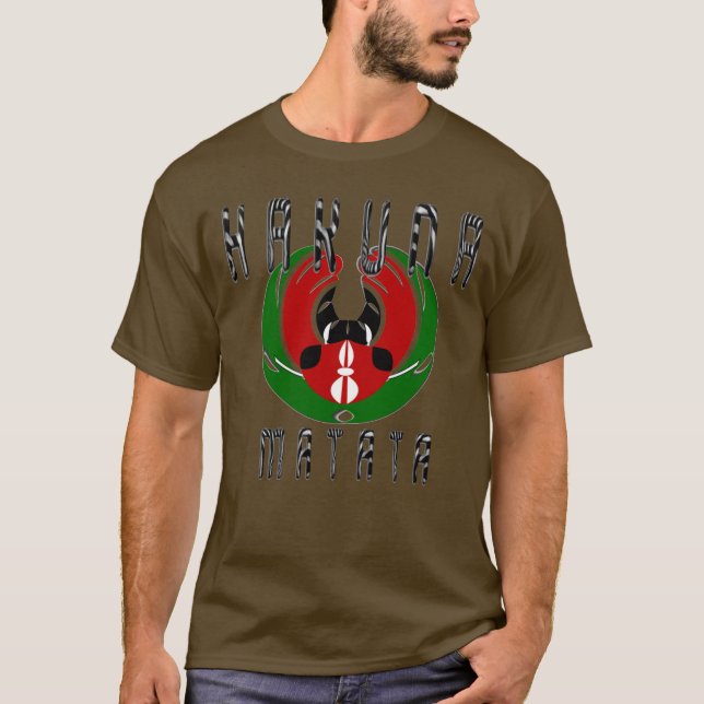 T-shirt Élégant Homme de base foncé Kenya Hakuna Matata (Devant)