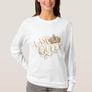 T-shirt élégant "Je suis reine" avec couronne roya