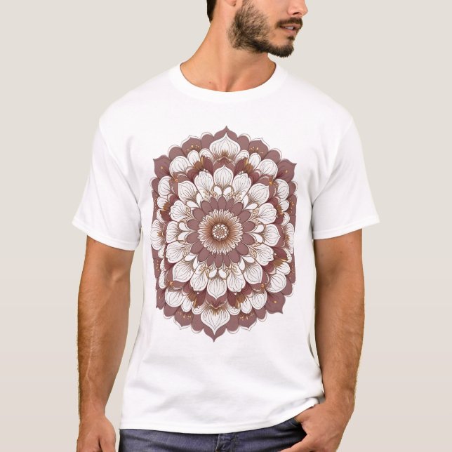 T-Shirt Élégant Mandala Floral (Devant)