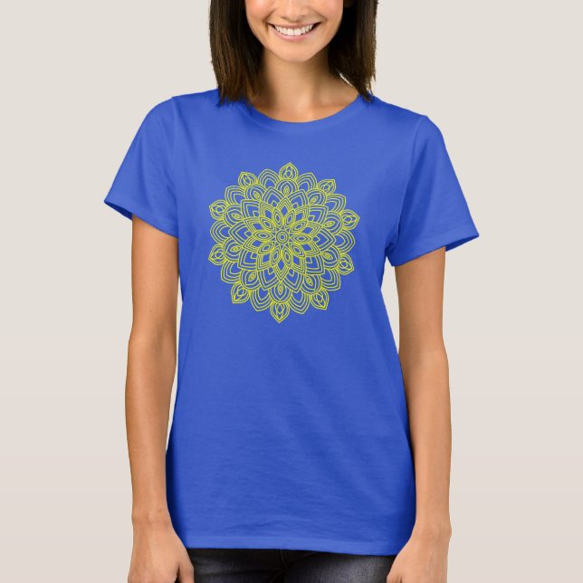 T-shirt Elégant Mandala jaune (Devant)