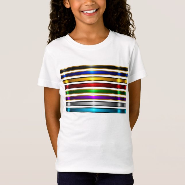 T-Shirt Elegant Metallic Gradient Stripes Design (Devant)