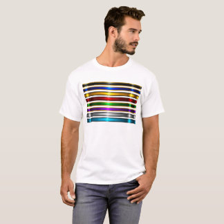 T-shirt Elegant Metallic Gradient Stripes Design
