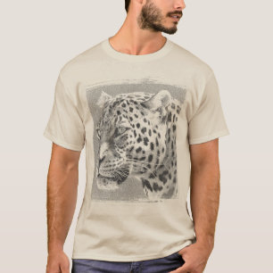 T-shirt Elégant Modèle Leopard Head Mens Sand Color
