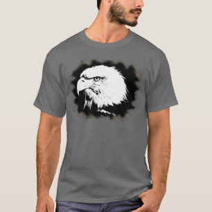 T-shirt Élégant Modèle moderne de tête d'aigle gris foncé