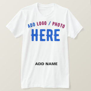 T-SHIRT ÉLÉGANT MODERNE PERSONNALISABLE BLANC MARQUE VÉRIF