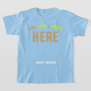 T-SHIRT ÉLÉGANT MODERNE PERSONNALISÉ BLEU CLAIR MARQUE VER