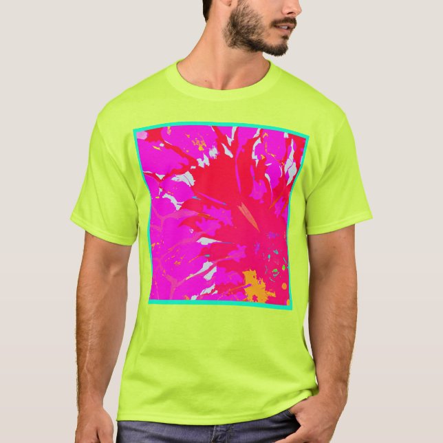 T-shirt Élégant Motif Abstrait rose (Devant)