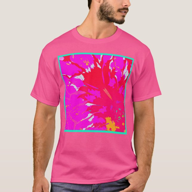 T-shirt Élégant Motif Abstrait rose (Devant)