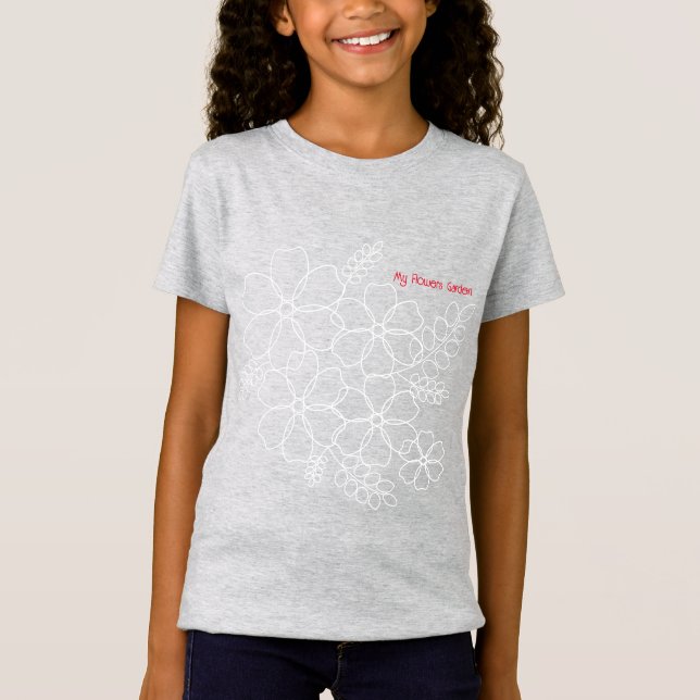 T-Shirt Élégant motif simple fleurs d'été (Devant)