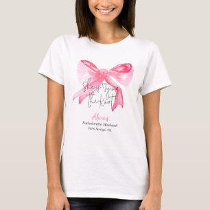 T-shirt Élégant Nœud Papillon Rose Enterrement de Vie de J