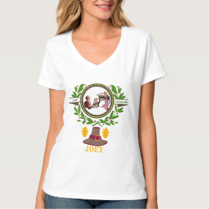 T-shirt élégant nom vintage thanksgiving personnalisé