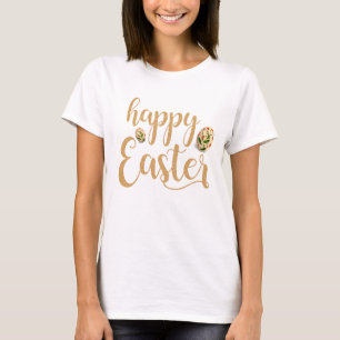 T-shirt Elégant or heureux Pâques moderne