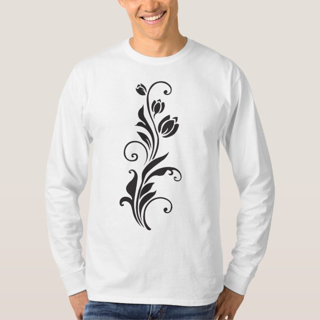T-shirt Elegant Ornamental Floral Flower Art (Devant)