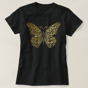 T-shirt Élégant papillon Gold Flourish