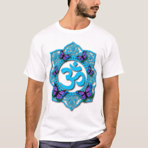 T-shirt Élégant papillons violet ohm spirituel