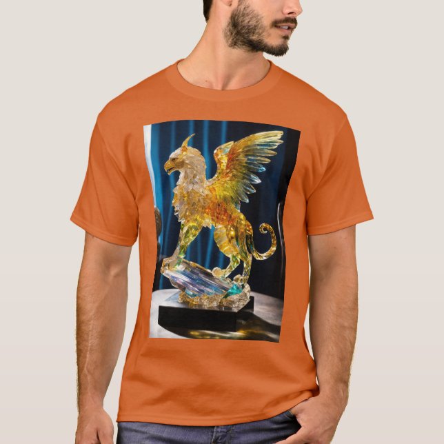 T-shirt Elégant Pheonix Doré Imprimé T-Shir. (Devant)