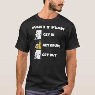 T-shirt Élégant Plan de fête Énoncé Bière ivre Boire P