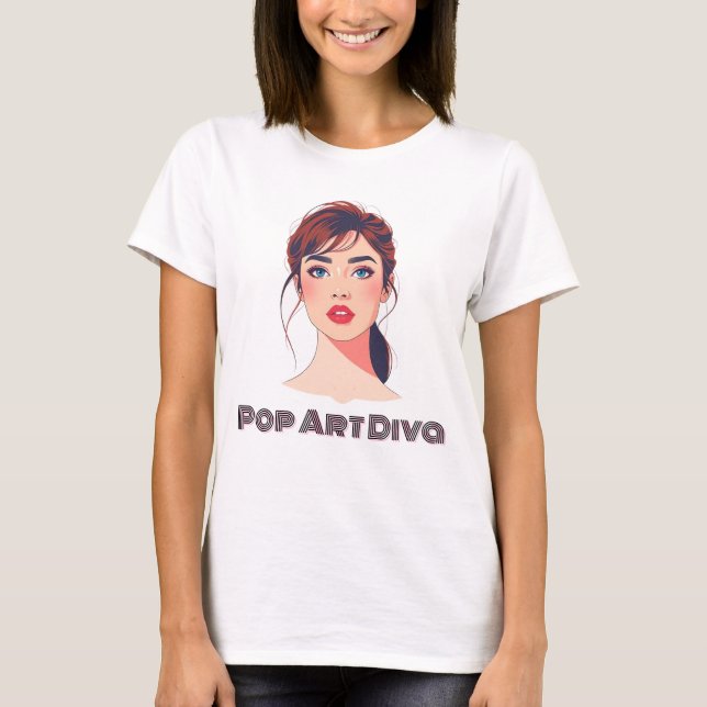 T-shirt Élégant portrait moderne d'une femme (Devant)