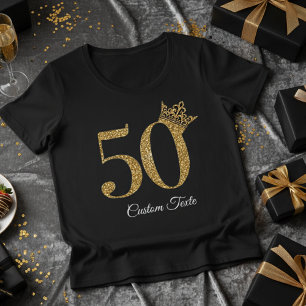 T-Shirt élégant pour 50e anniversaire avec couronn