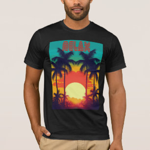 T-Shirt élégant pour coucher de soleil tropical ré