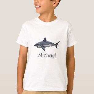 T-shirt Elégant requin blanc bleu Personnalisé