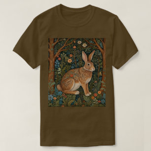 T-shirt Élégant retro lapin boisé boisé fleuri