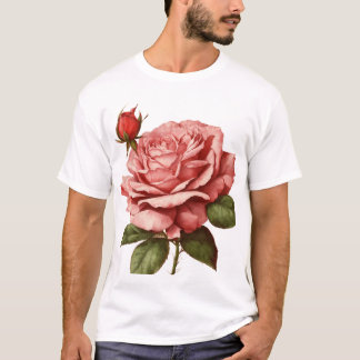 T-shirt "Elégant Rose & Bud Blossom - Un Vintage intempore