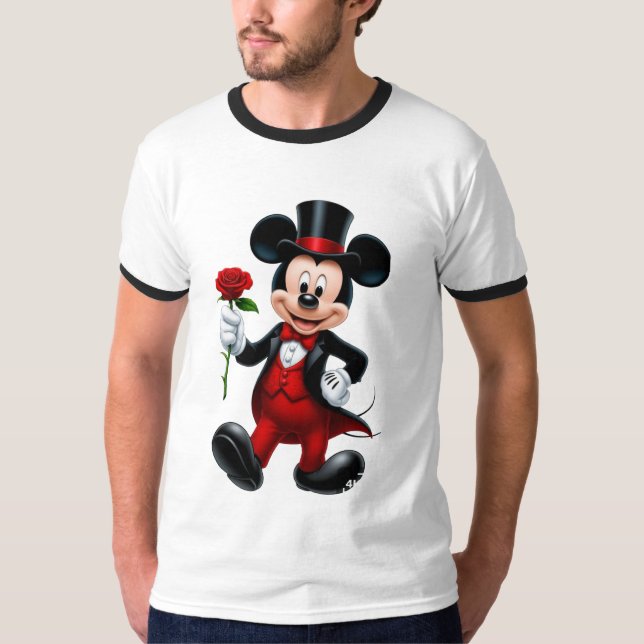 T-Shirt Élégant Rose de Soirée Mickey Mouse (Devant)