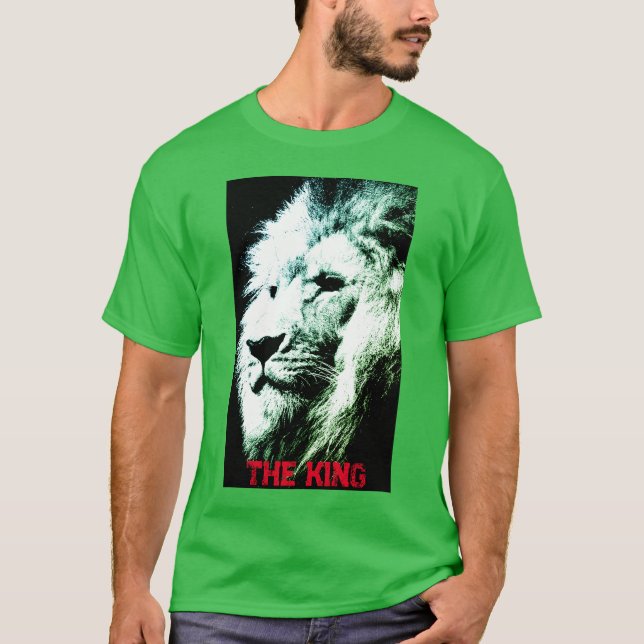 T-shirt Élégant Shamrock moderne Green Pop Art Lion Hommes (Devant)