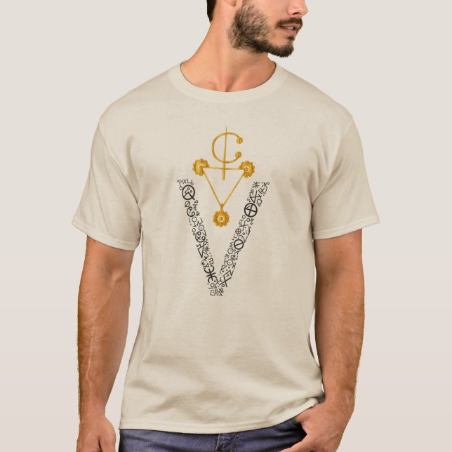 T-Shirt Élégant Signe Amazigh Or (Devant)