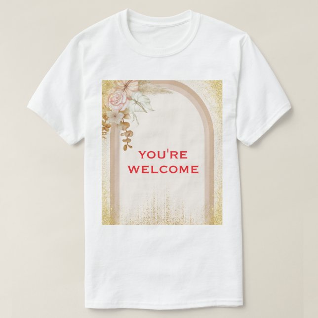 T-shirt Elegant Terracotta Flower Graphic Tee (Design devant)