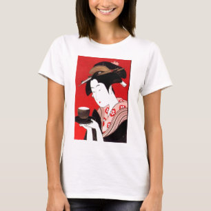 T-shirt Elégant Thé de Lady Japonaise Servir Cérémonie Art