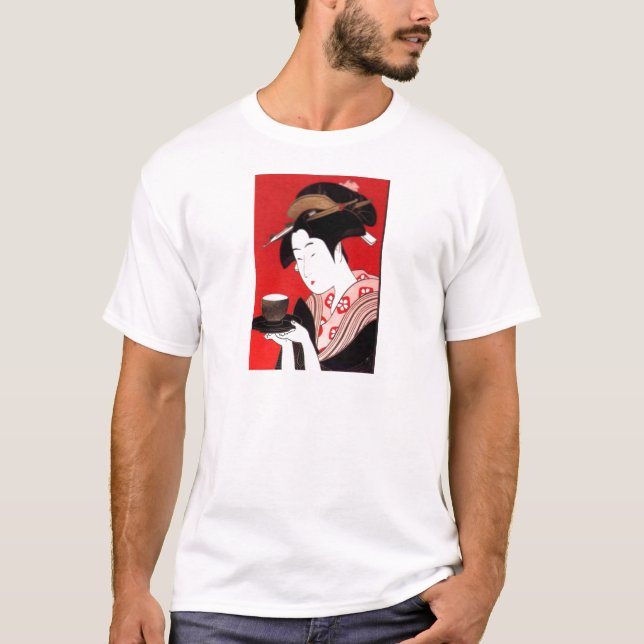 T-shirt Elégant Thé de Lady Japonaise Servir Cérémonie Art (Devant)