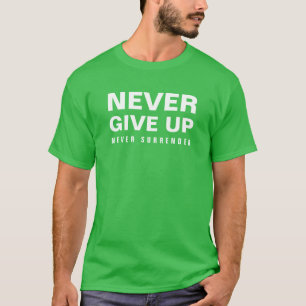 T-shirt Élégant Vert Shamrock Ne jamais abandonner les hom
