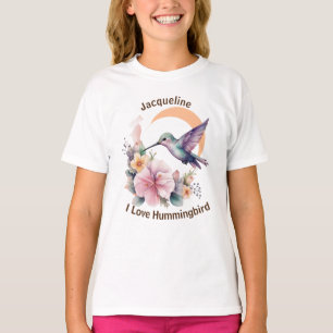 T-shirt Elégante aquarelle Vintage Hummingbird Personnalis