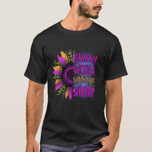 T-shirt "Élégante avec une Face Sauvage" – Sunflo Imprimé