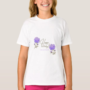T-shirt Élégante carte d'anniversaire Fleur de pivoine pou