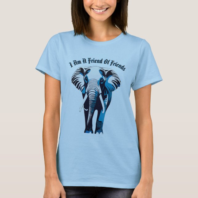 T-shirt Elégante Conception d'avant-plan femme-éléphant - (Devant)
